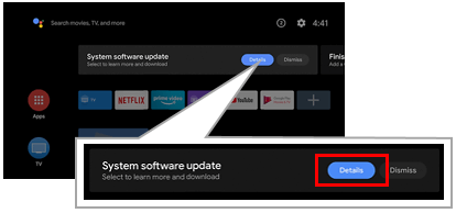 Select Details to Update Sony Smart TV