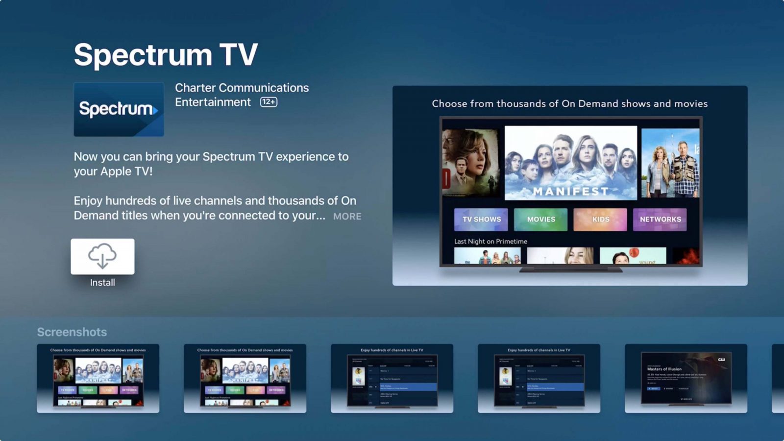 Spectrum TV on Apple TV
