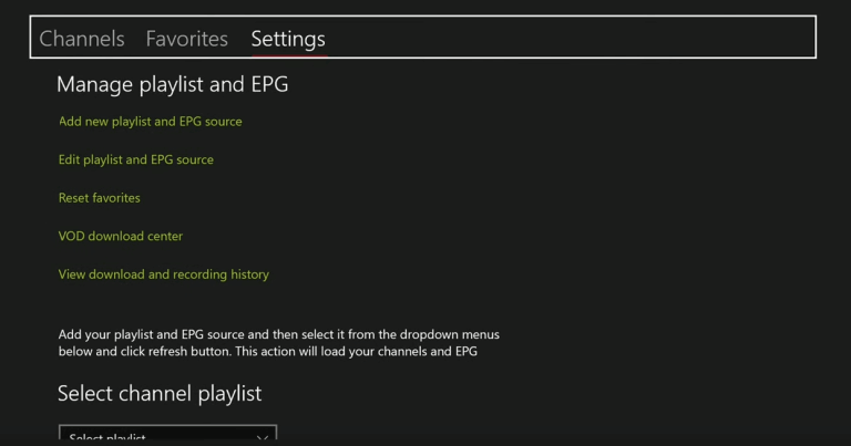 Add new playlists and EPG Source
