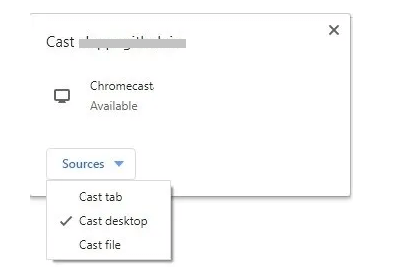 Choose Cast Desktop to Chromecast Kodi