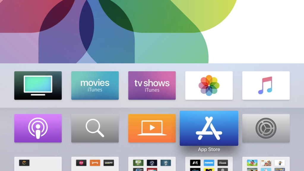 Choose Settings to update Apps on Apple TV
