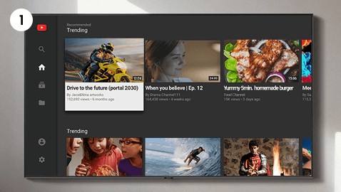 Click on Profile icon to Install YouTube on Samsung Smart TV
