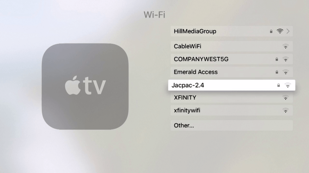 Connect Apple TV to WiFi