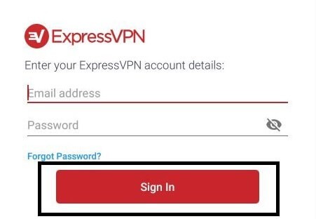 Sign In for Express VPN