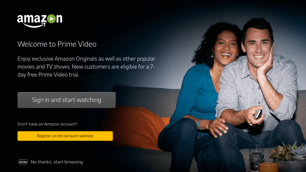 Sign up or Login to Amazon Prime on Samsung Smart TV