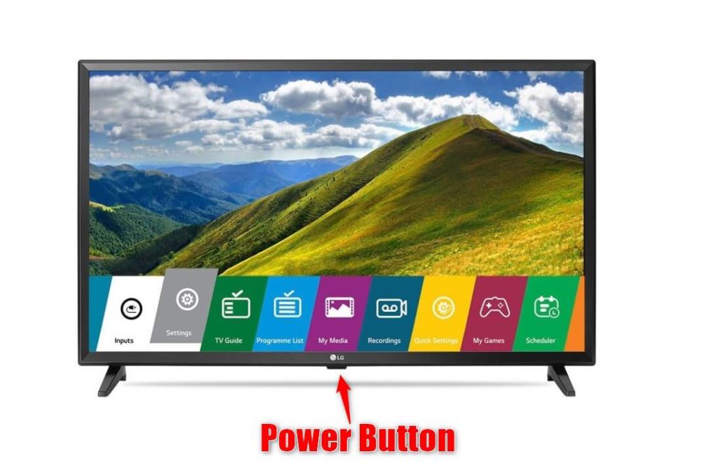 Turn on LG TV using Power button