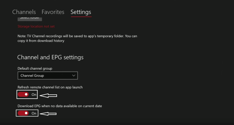 Turn on Slider to get IPTV on Xbox