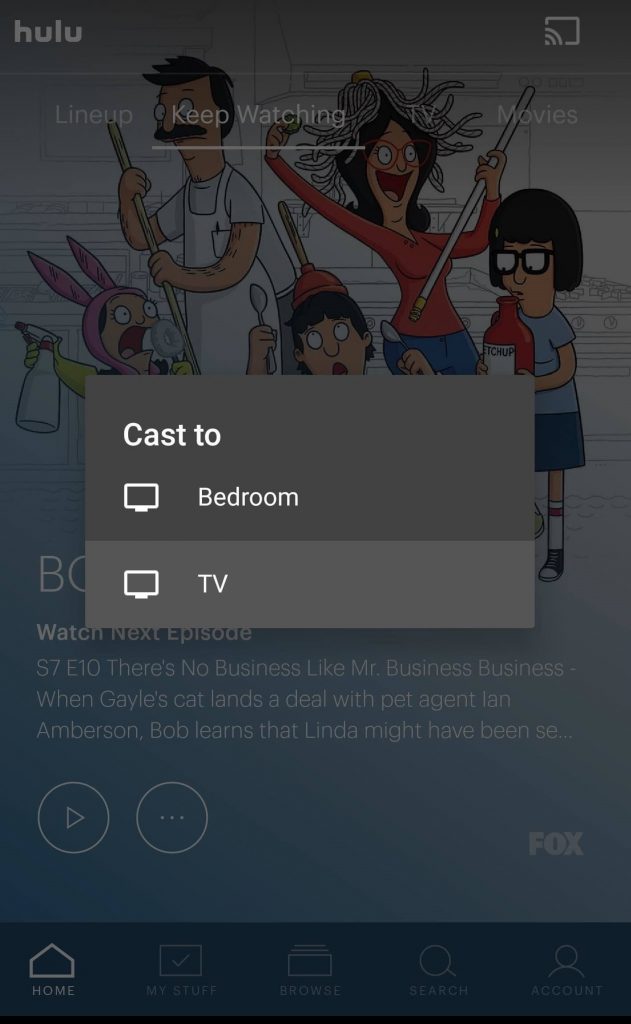 Choose Chromecast TV - Cast Hulu on Chromecast