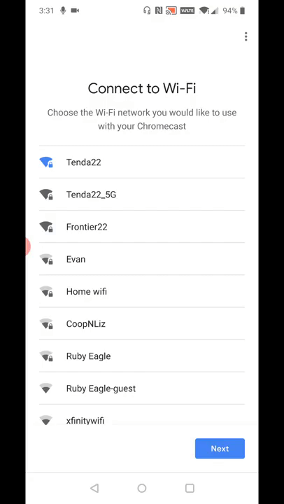 Connect Chromecast to New WiFi