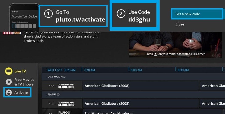 Pluto TV Activation Code 