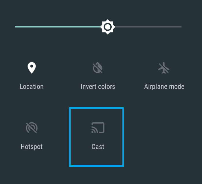 Cast icon on Android Control Center