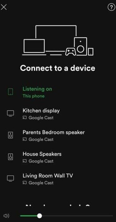 Chromecast Spotify - Devices Option