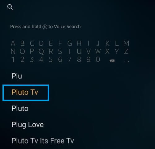 Search Pluto TV - Firestick 