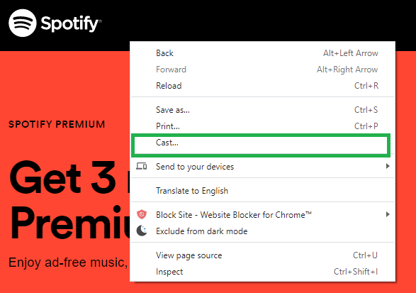 Chromecast Spotify from Computer