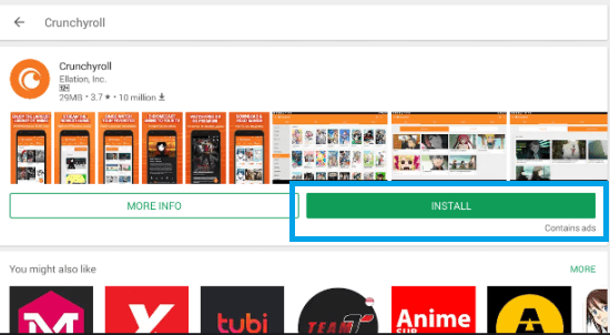 Add Crunchyroll on Android TVs