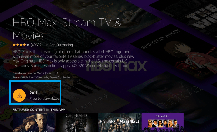 Download HBO Max on Firestick