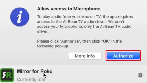 Authorize - Facetime on Roku
