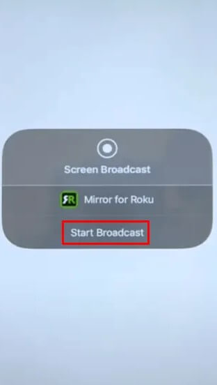 Start Broadcast - Facetime on Roku