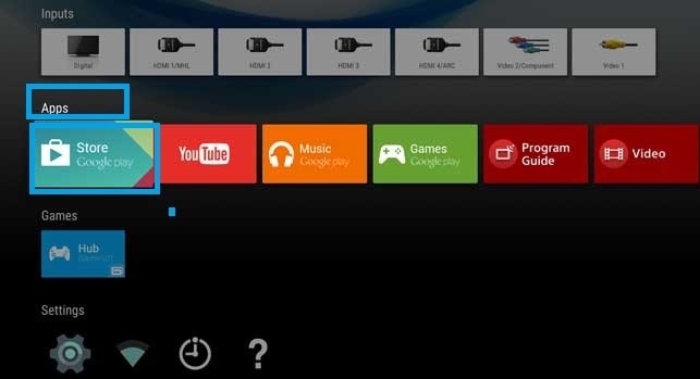 Play Store on Sony Android TV