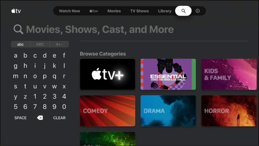 Search for Netflix on Apple TV