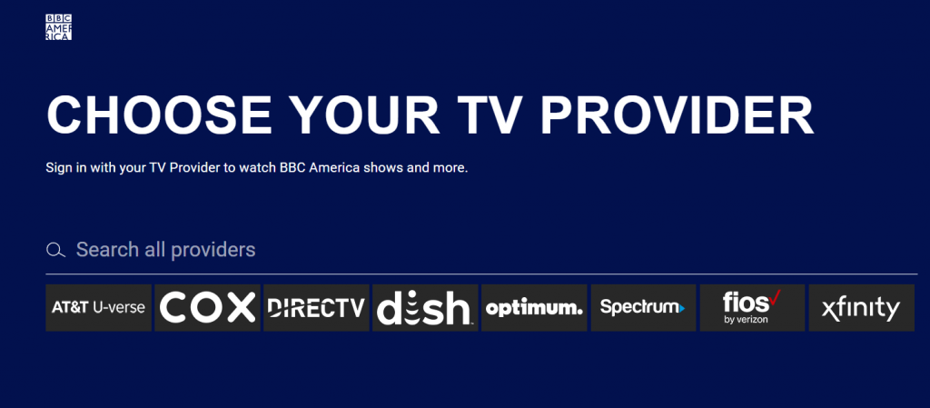 SElect your TV provider