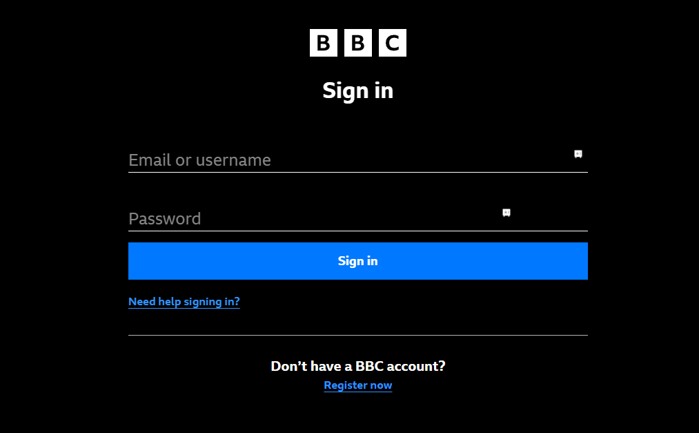 sign in with your account credentials