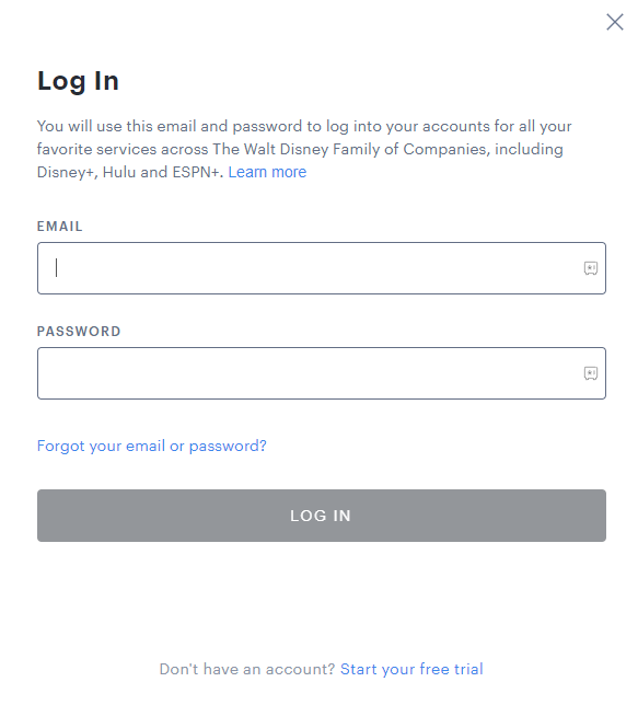login  with your account credentials