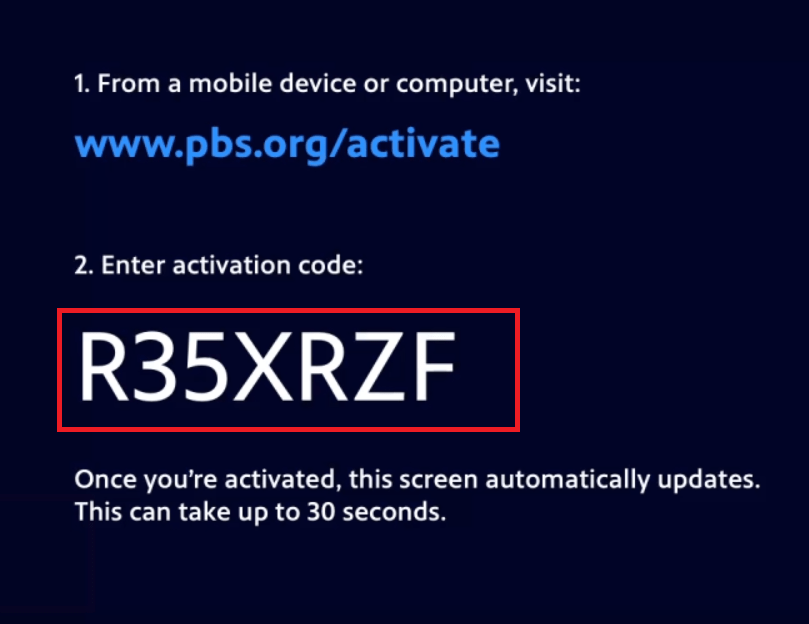 PBS on Apple TV Activation code