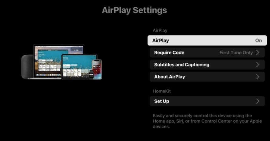 select AirPlay - Dish Anywhere on Roku