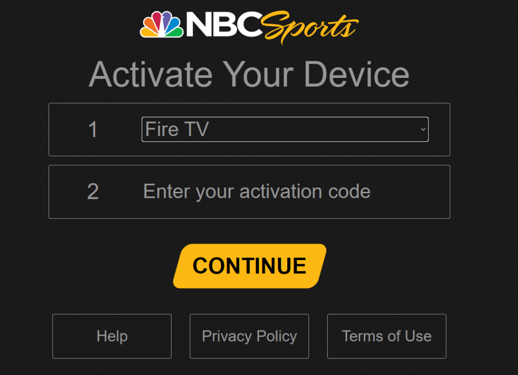 Enter the Activation code 