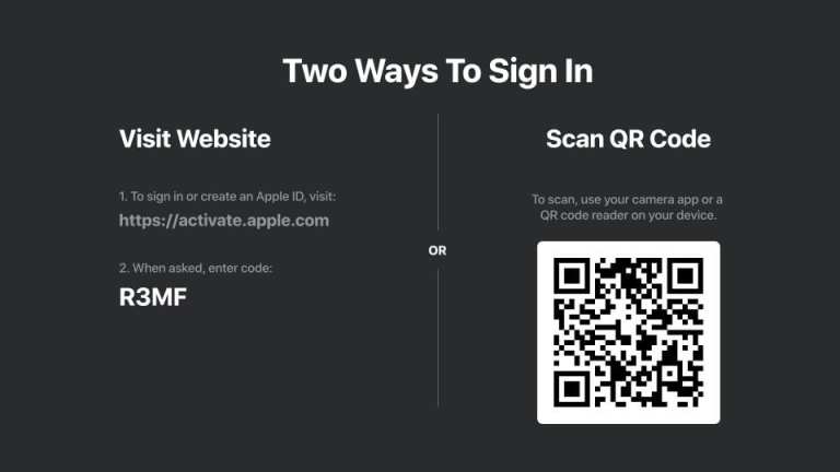Sign in to Apple TV
