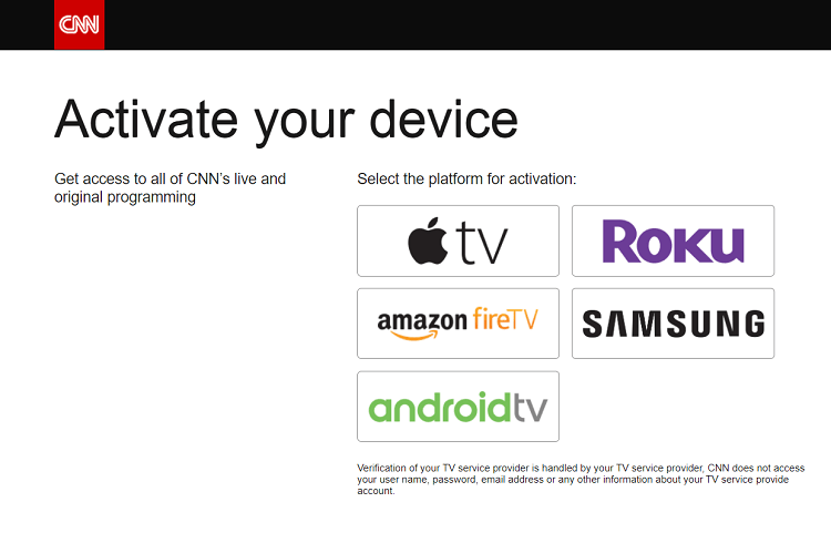 Select your device 