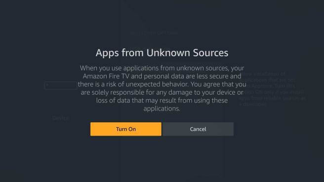 Turn on the Apps from unknown sources option