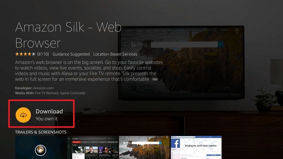 Silk Browser on Firestick