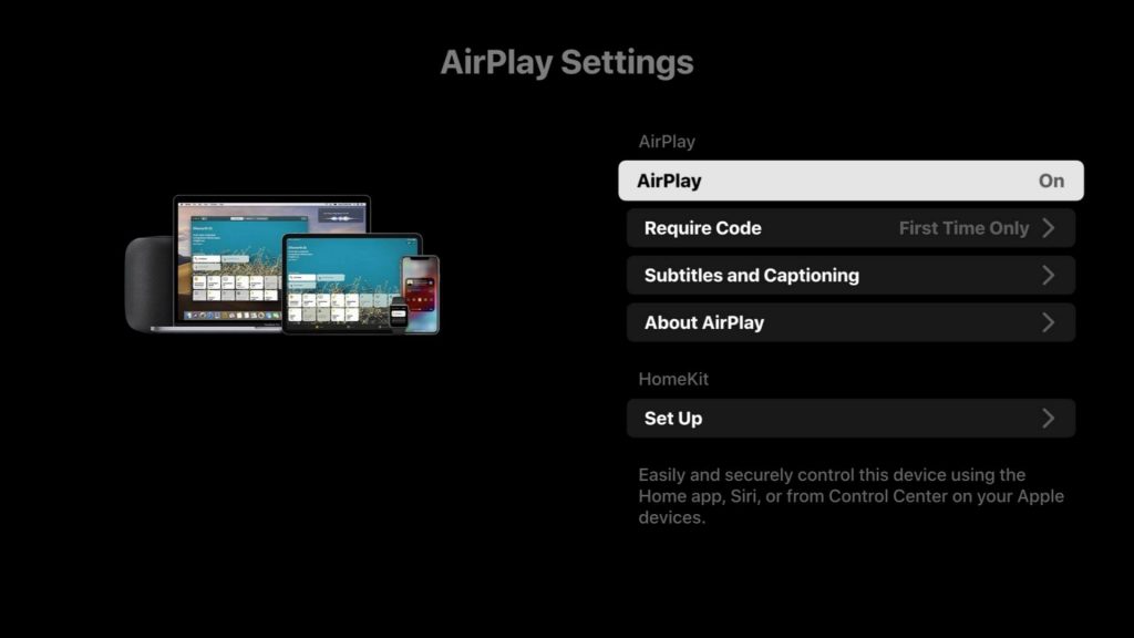 Enable AirPlay and Homekit  
