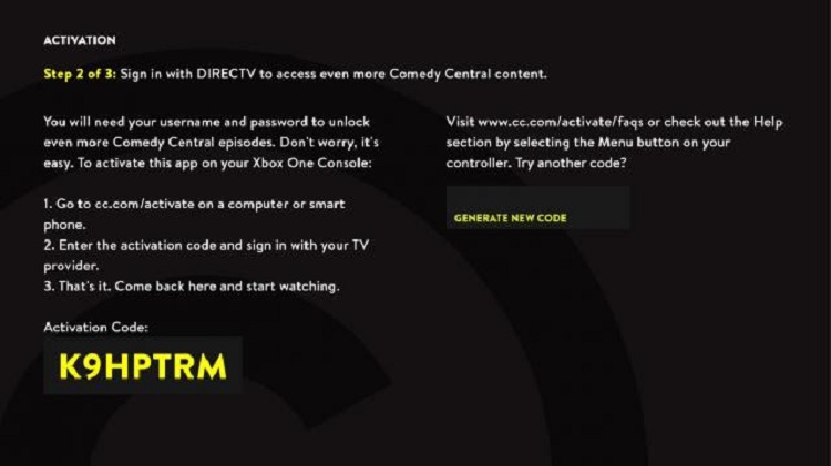 Activate Comedy Central on Firestick