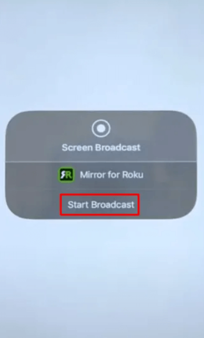 Click on Start Broadcast to stream Fios TV on Roku