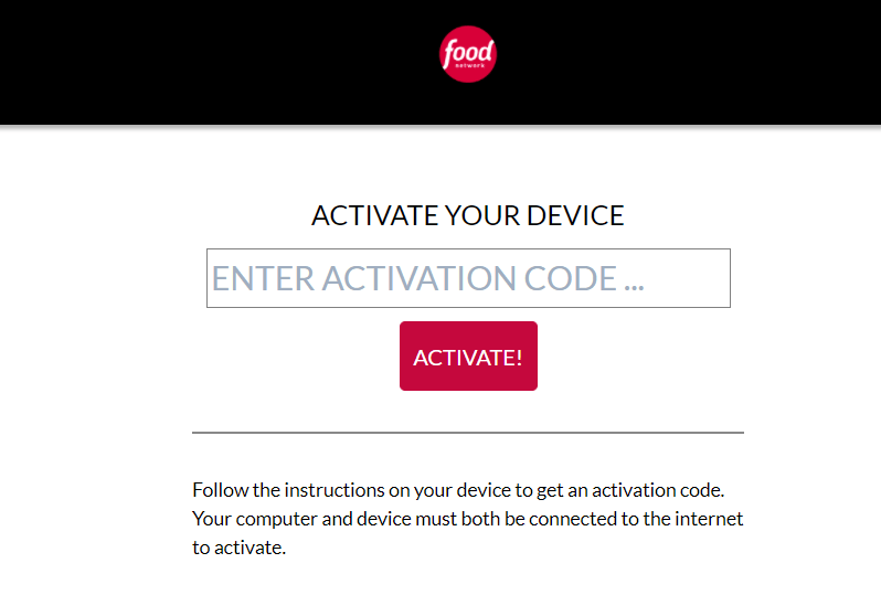 Activate Food Network on Firestick