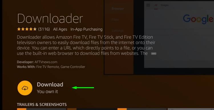 Nat Geo on Firestick- select Download