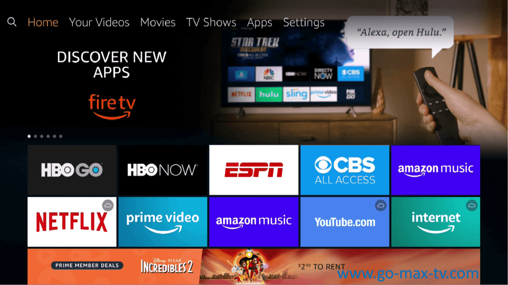 click on magnifying glass icon to install Stadium on Firestick