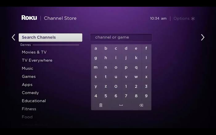 Vidgo on Roku- Search channel