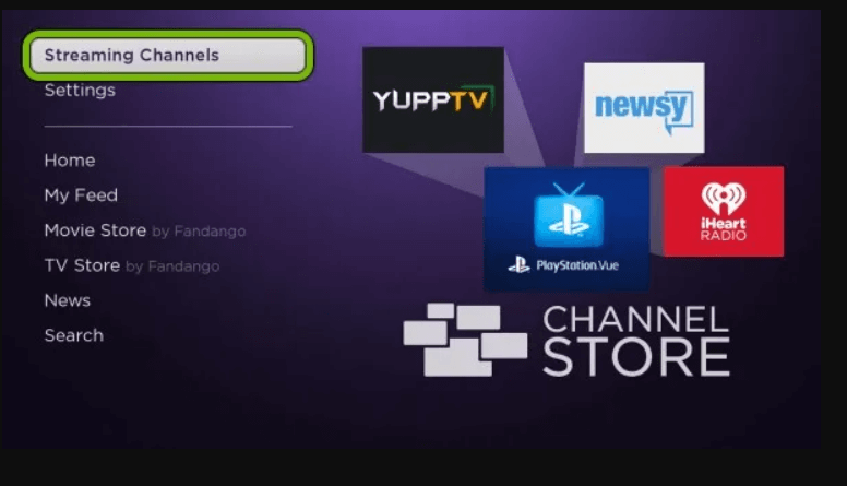 click on streaming channels to watch SYFY on Roku