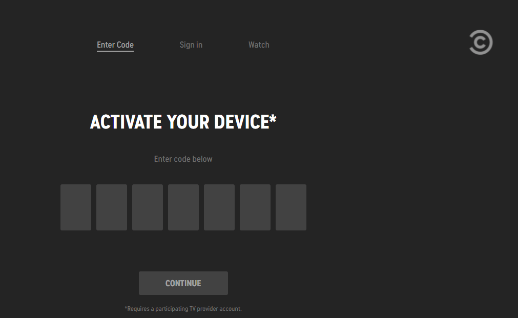 Activate Comedy Central on Google TV