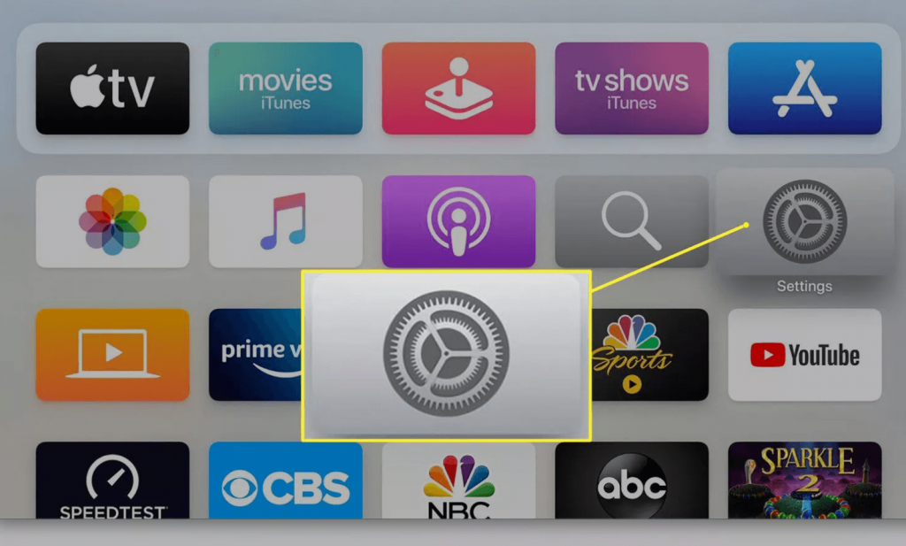 click on Settings to connect HomePods to Apple TV
