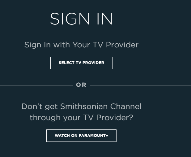Sign in to Smithsonian Channel on Firestick