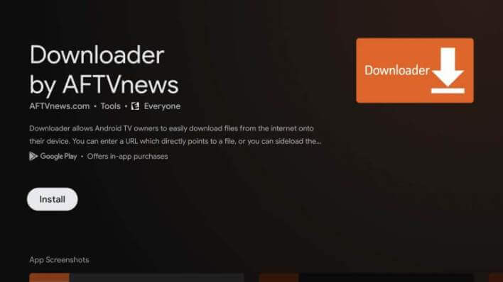 install Downloader app on your Google TV