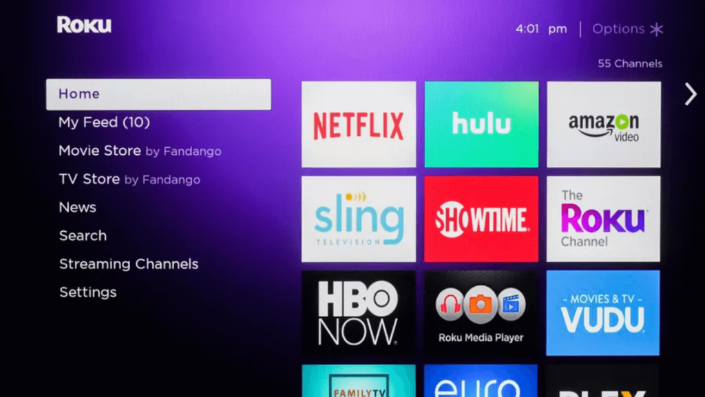 click on Streaming Channels on Roku home screen