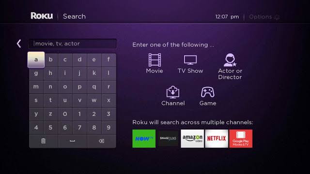 Search BET on Roku