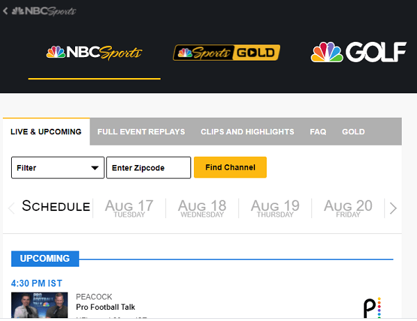 Chromecast NBC Sports Network from Computer 