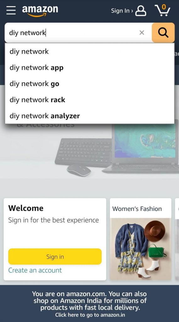 Search DIY Network on Firestick